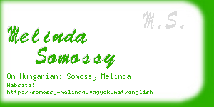 melinda somossy business card